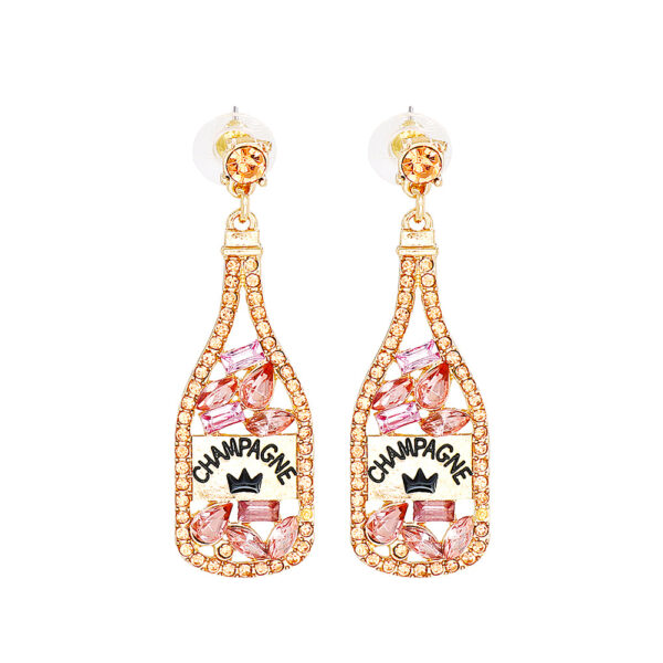 Wholesale Party Wine Bottle Alloy Earrings