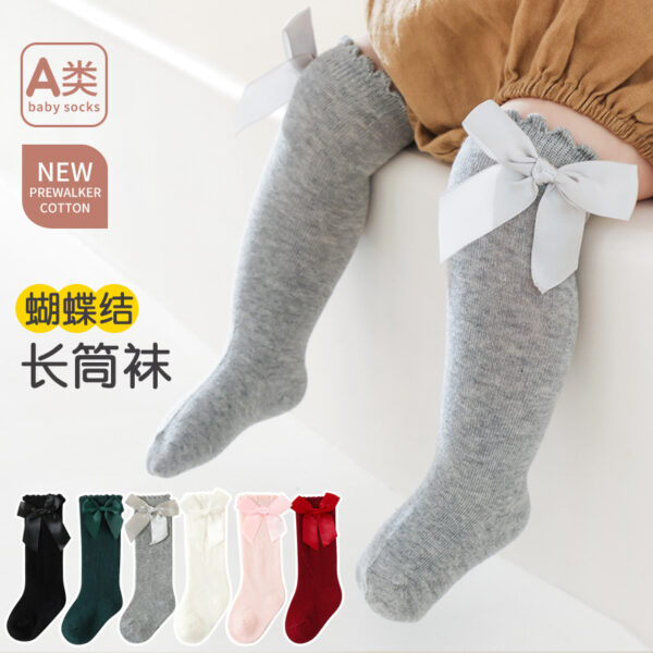 Wholesale Cotton Bow Loose Socks Baby Dress Socks