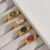 O1CN013SlzP41FWIPLnTII4_2213219080494-0-cib-1 Wholesale Stainless Steel Retro Gemstone Rings