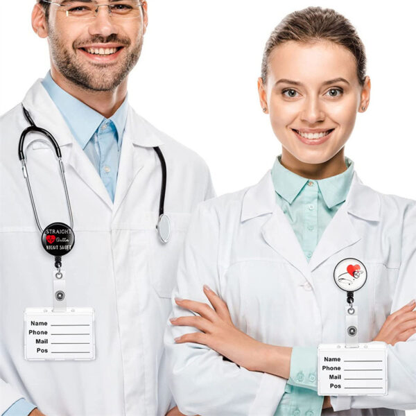 Wholesale Easy Pull Button Nurse Retractable Badge Scroll ABS Keychain