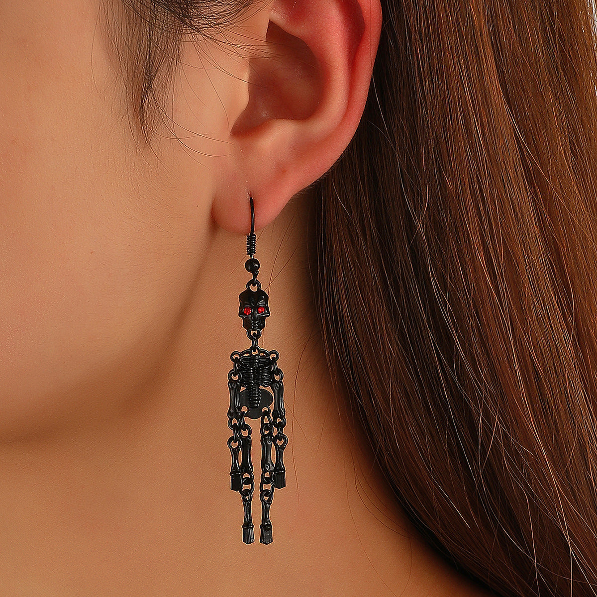 Wholesale Gothic Hollow Ghost Skeleton Alloy Earrings