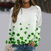 Wholesale of St. Patrick's Day Green Pullover Printed Polyester Hoodies
