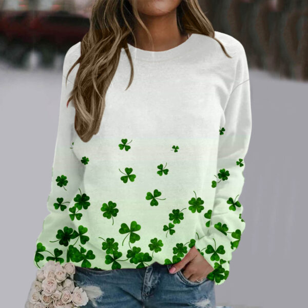 Wholesale of St. Patrick's Day Green Pullover Printed Polyester Hoodies