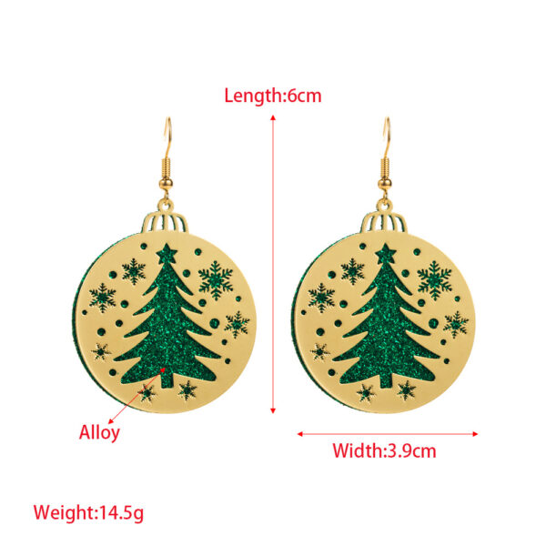 Wholesale Christmas Carved Cut-out Double-layer Alloy Glitter Earrings
