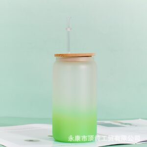 16OZ single layer gradient grass green / 401-500ml