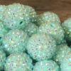 Wholesale 20MM Resin Mint Green AB Color Diamond Ball Beads