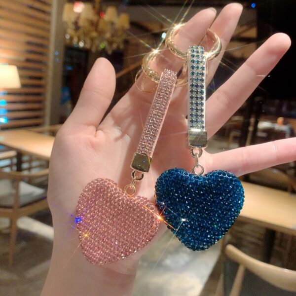 Wholesale Ceramic Full Diamond Rope Heart Key Chain