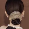 Wholesale Rhinestone Double Layer Mesh Hair Tie