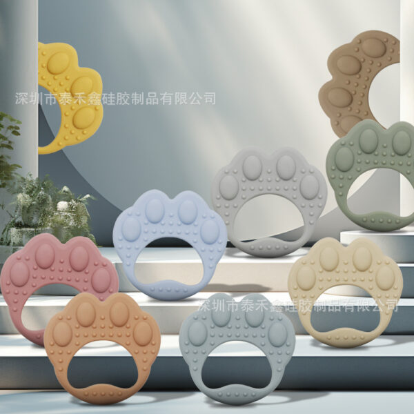 O1CN013WoAXD1aO9ROMsF6o_2206769253319-0-cib Wholesale Baby Food Grade Boilable Bear Paw Silicone Teether