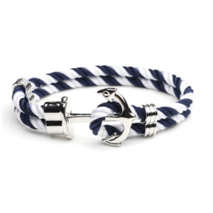 Blue and white rope Silver Buckle / Size 21cm