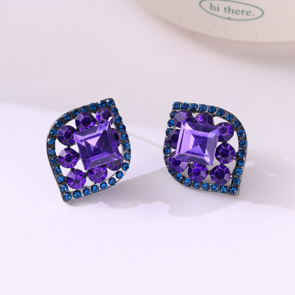 Wholesale S925 Silver Needle Inlaid Zirconia Diamond Purple Stud Earrings