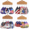 Wholesale Independence Day Theme Leather Set Water Drop Earrings