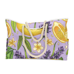 Beach bag-purple lemon / Medium