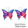 Wholesale Independence Day Acrylic Colorful 3D Butterfly Earrings