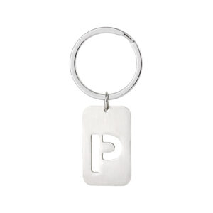Military card hollow-out letter keychain-P
