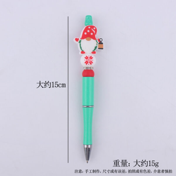 Wholesale Cartoon Christmas Snowman Tree Beadable Silicone Beaded Ballpoint Pen