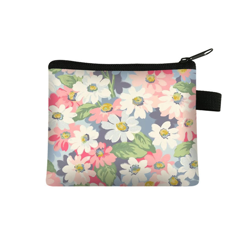 Wholesale lyester Floral Coin Purse Ladies Coin Key Storage Bag