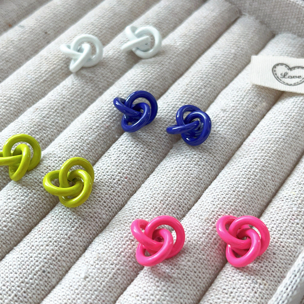 Wholesale Color Twist Alloy Earrings