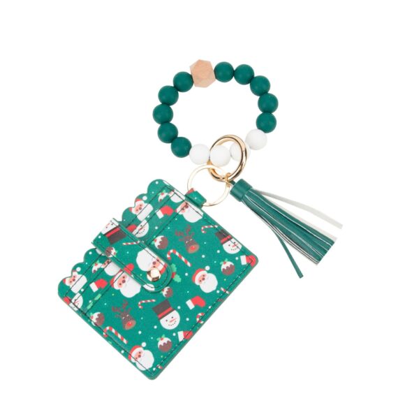 O1CN013cffP21b72EoWWHc9_2208367413417-0-cib Wholesale Christmas Card Holder Silicone Beaded Wrist Keychain