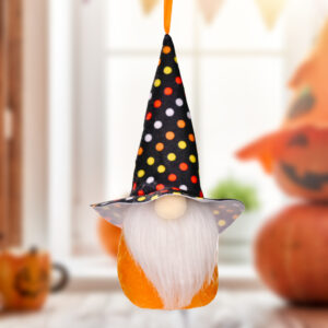 Halloween pointy hat dwarf small pendant G black hat dots