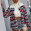 O1CN013eDiN71znfmP6YHjO_2213500236759-0-cib Wholesale Autumn and Winter Women's Loose Zipper Long Sleeve Plush Lapel Aztec Printed Plush Jacket