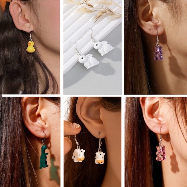 Wholesale 17pcs/pack Simulated fun animals, funny resin animal earrings set