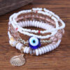 Wholesale Devil's Eye Shell Pendant Multilayer Resin Alloy Bracelet