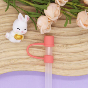 Deep pink -10mm / 10mm straw cap [without straw]]