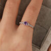 Wholesale Amethyst Zircon Alloy Rings