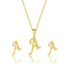 O1CN013hFk4w2BhVoH9LTd3_2207598918370-0-cib Wholesale Stainless Steel 26 Letter Necklace Earrings Two Piece Set