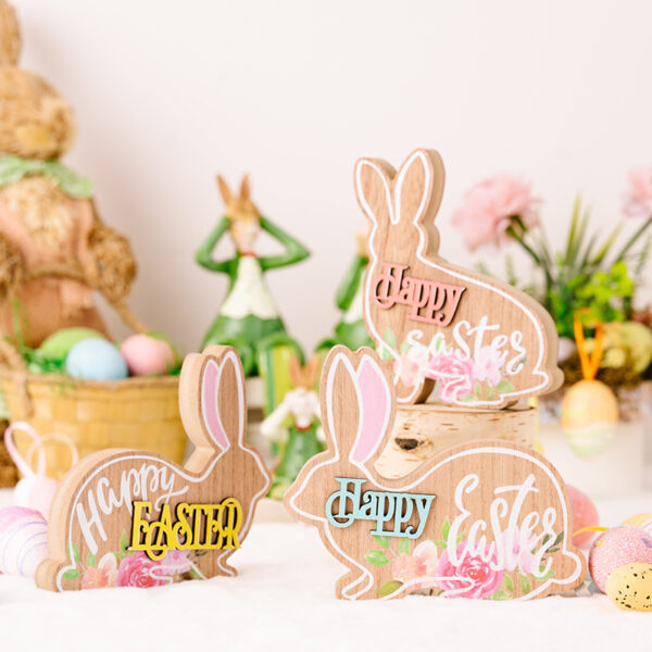 Wholesale of Easter Wooden Rabbit Decorations