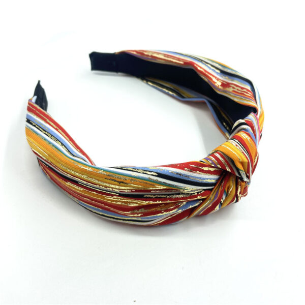 Wholesale New Style Headband Retro Ethnic Style Knotted Striped Color Matching Wide Brimmed French Headband