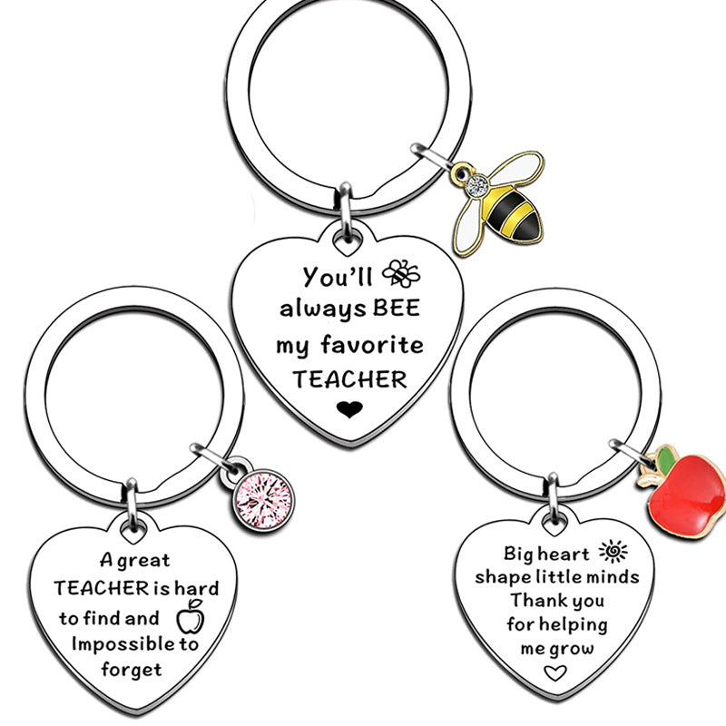 Wholesale Teacher's Day Stainless Steel Keychain Thanksgiving
