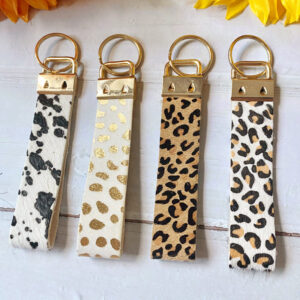 Wholesale Leopard Cow Leather Horsehair Classic Retro Fashion Keychains