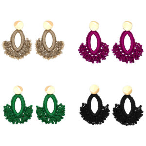 O1CN013nssYu2JAYIKtxW2N__2926419381-0-cib Wholesale Bohemian Scalloped Tassel Bead Ear Studs