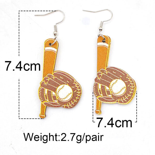 Wholesale Sports Baseball Football Wooden Earrings
