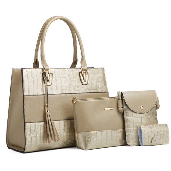 Wholesale Vintage Crocodile Pattern PU Shoulder Bag Set of Four