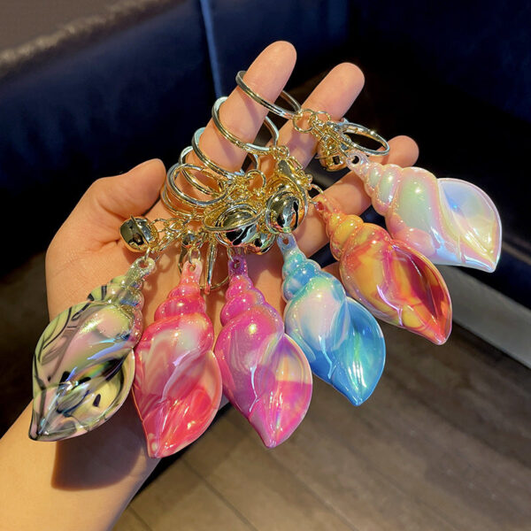 Wholesale Electroplating Colorful Acrylic Conch Keychain