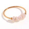 Wholesale Fine Freshwater Pearl Stainless Steel Gold Plated Ring