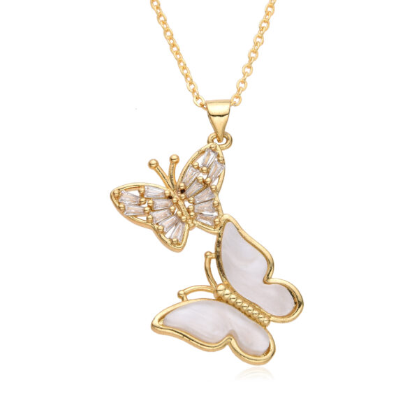 Wholesale Two Butterflies Creative Color Necklace
