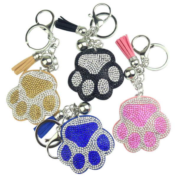 Wholesale Zinc Alloy Diamond Cat Claw Key Chain