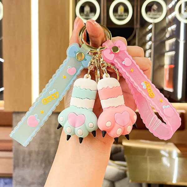 Wholesale PVC Cartoon Cute Cat Claw Keychain
