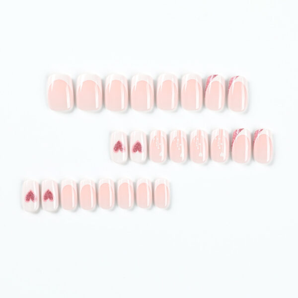 Wholesale Mid-length Valentine's Day White Edge Love Glitter Nail Art Glue