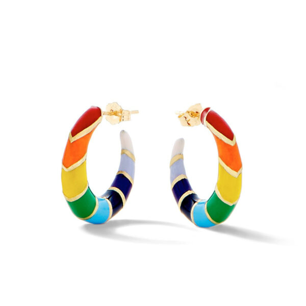 Wholesale Rainbow Drip Oil Irregular Geometry Alloy Earrings