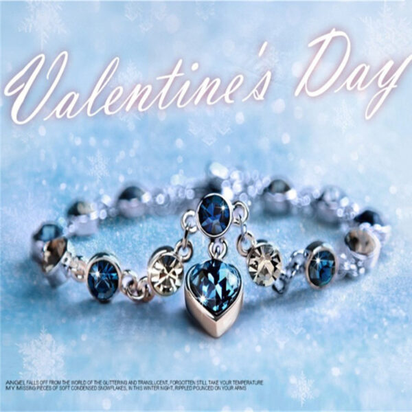 Wholesale Heart of the Ocean Heart Diamond Metal Bracelet