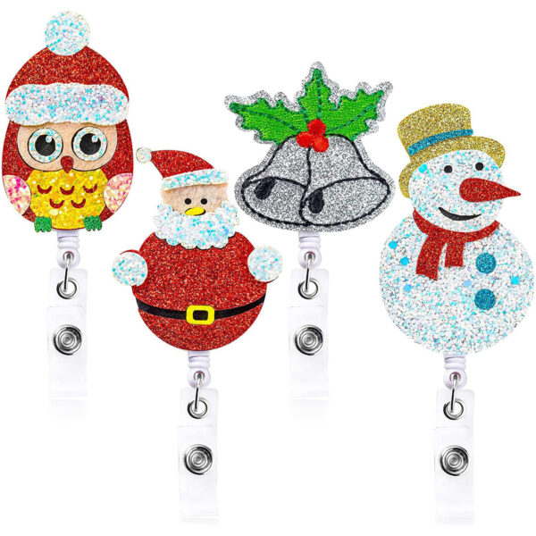 O1CN013z4Zms2EP8rxMDUk0_2214963228736-0-cib Wholesale Christmas Felt Easy Pull Buckle Cute Retractable Rotating ID Buckle