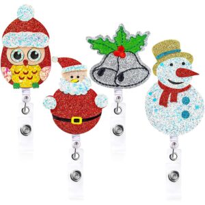 Wholesale Christmas Felt Easy Pull Buckle Cute Retractable Rotating ID Buckle