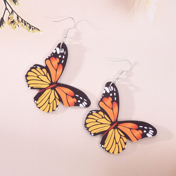 Wholesale Butterfly Leather PU Earrings