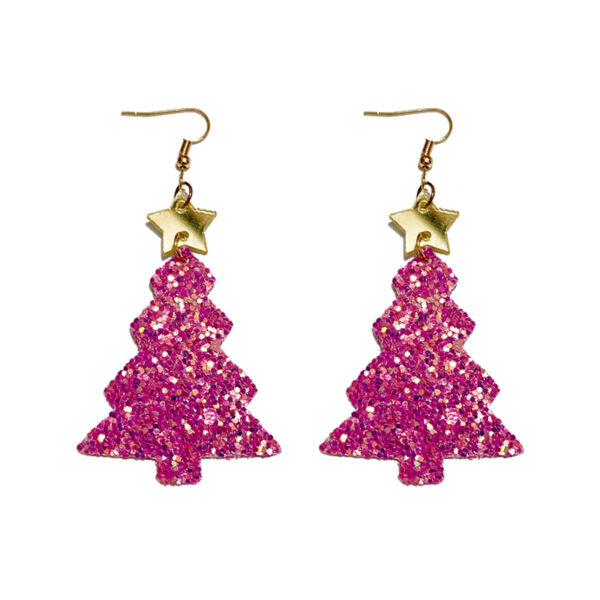 Wholesale Christmas Glitter Gretel Leather Acrylic Earrings
