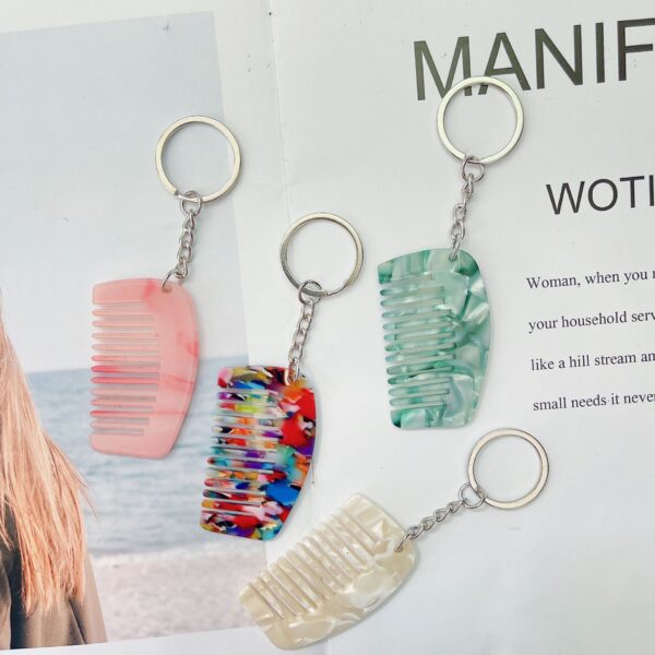 Wholesale Acetate Sheet Mini Comb Keychain